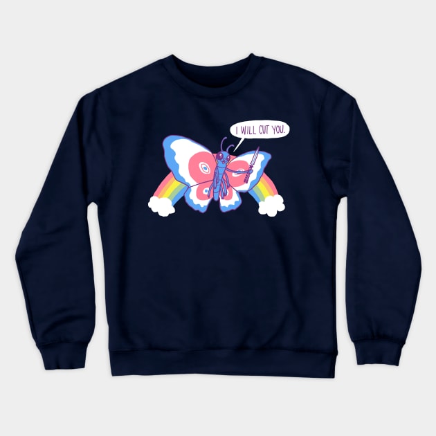 Butterfly Knife Crewneck Sweatshirt by Hillary White Rabbit